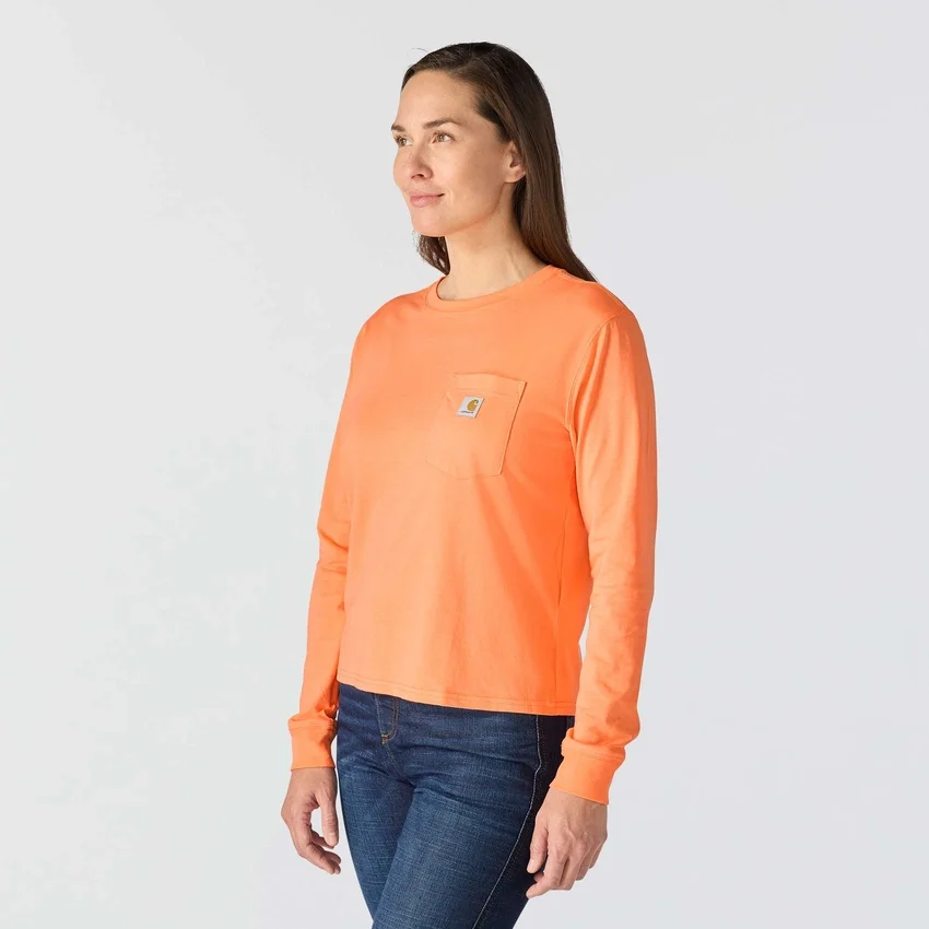 Tencel-Hemd für Damen, lockere Passform, lange Armlinge, Rundhalsausschnitt und Tasche