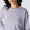 Tencel-Hemd für Damen, lockere Passform, lange Armlinge, Rundhalsausschnitt und Tasche
