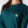 Tencel-Hemd für Damen, lockere Passform, lange Armlinge, Rundhalsausschnitt und Tasche