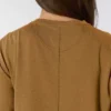 Tencel-Hemd für Damen, lockere Passform, lange Armlinge, Rundhalsausschnitt und Tasche