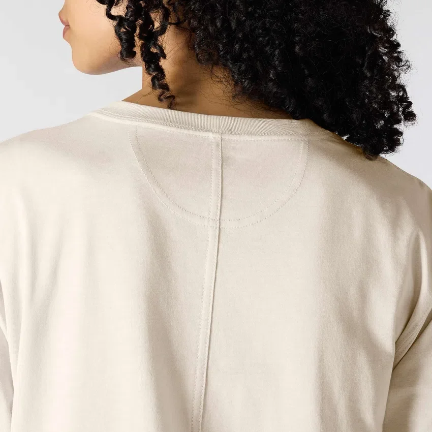 Tencel-Hemd für Damen, lockere Passform, lange Armlinge, Rundhalsausschnitt und Tasche
