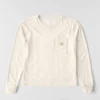 Tencel-Hemd für Damen, lockere Passform, lange Armlinge, Rundhalsausschnitt und Tasche