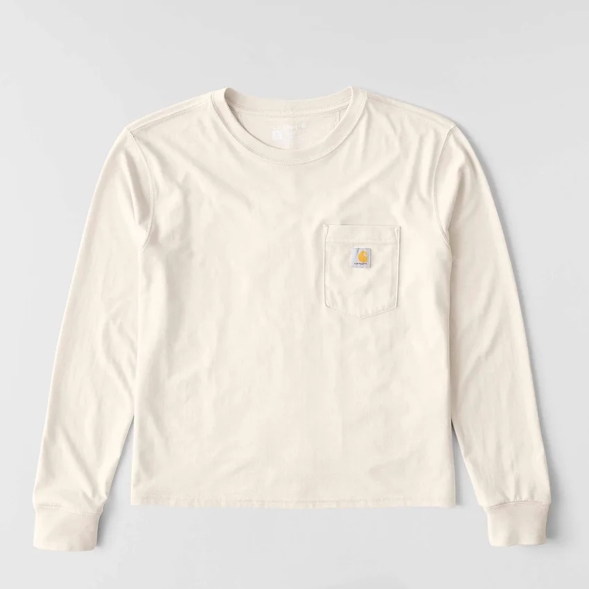 Tencel-Hemd für Damen, lockere Passform, lange Armlinge, Rundhalsausschnitt und Tasche