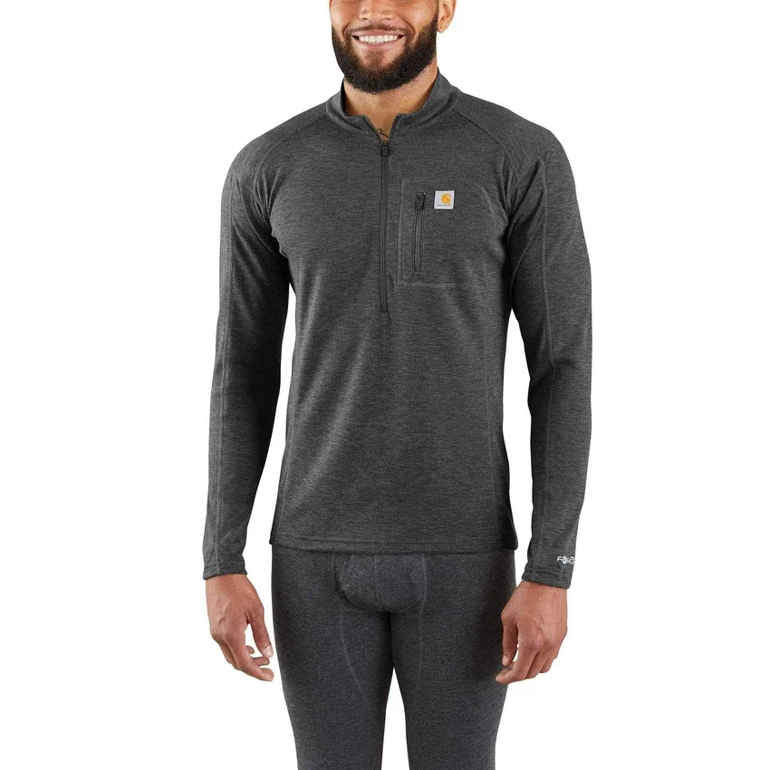 Thermobluson für Herren mit Viertelreissverschluss – carhartt Force® – mittelschwer – Poly-Wolle