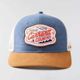 Trucker-Cap aus Canvas mit Mesh-Rückseite und Country-Grafik