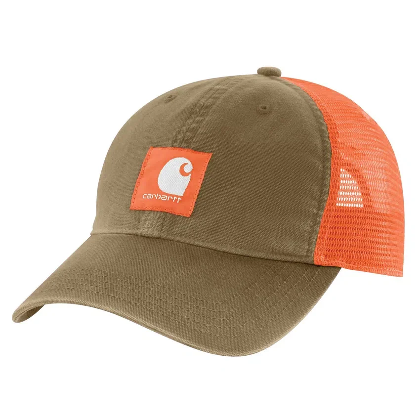 Trucker-Cap aus Canvas mit Netzrückseite und Logo
