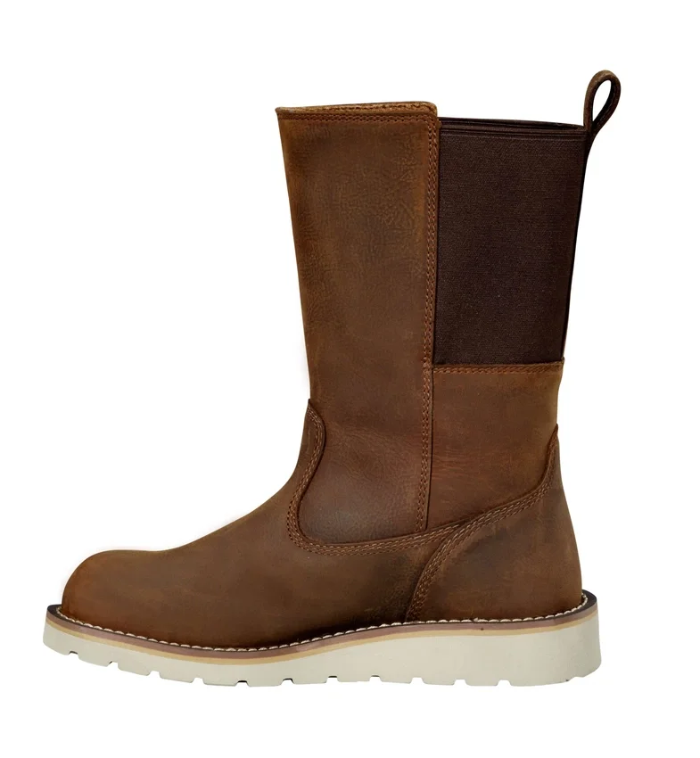 Wasserdichter 10"-Wellington-Stiefel mit Stahlkappe und Keilabsatz für Damen