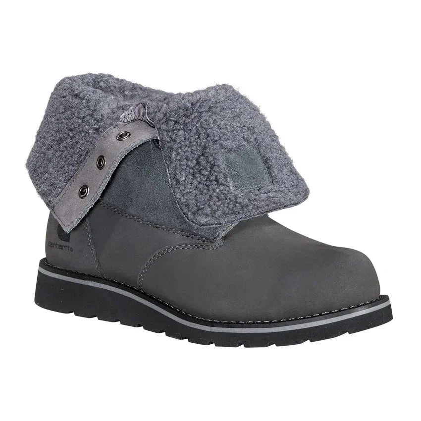 Wasserdichter, isolierter 8"-Winterstiefel mit Keilabsatz und umklappbarem Schaft für Damen