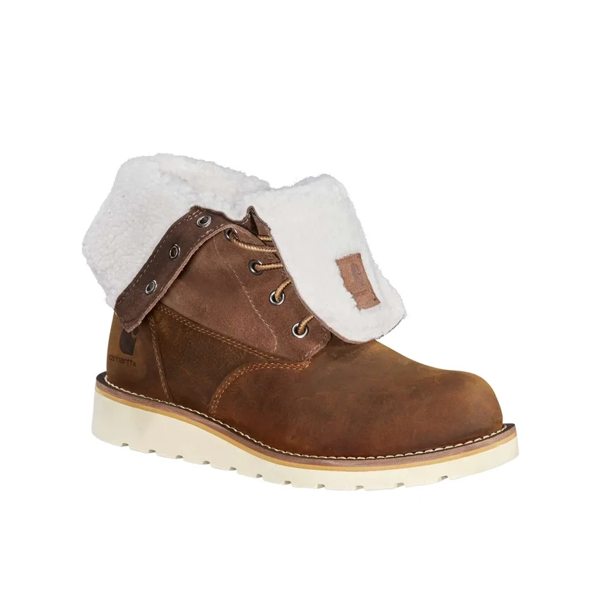 Wasserdichter, isolierter 8"-Winterstiefel mit Keilabsatz und umklappbarem Schaft für Damen