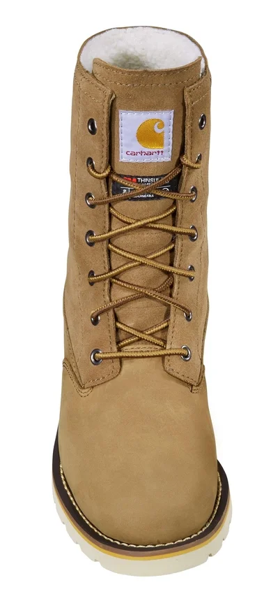 Wasserdichter, isolierter 8"-Winterstiefel mit Keilabsatz und umklappbarem Schaft für Damen