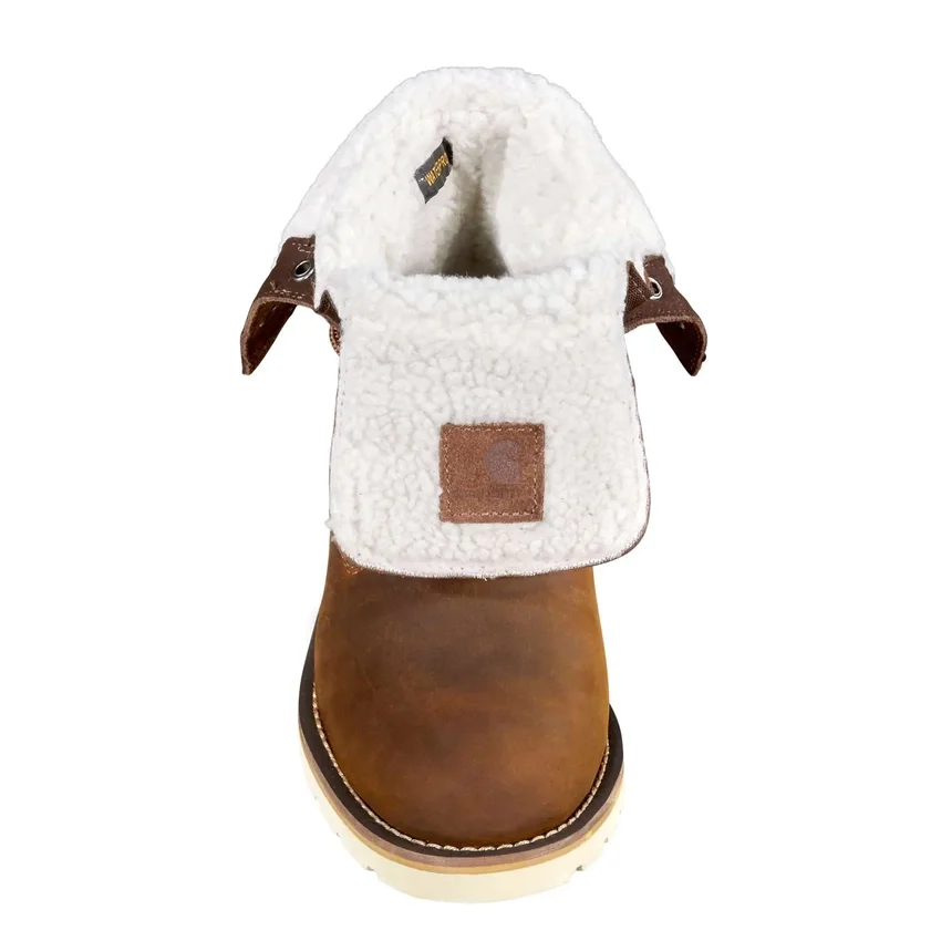 Wasserdichter, isolierter 8"-Winterstiefel mit Keilabsatz und umklappbarem Schaft für Damen
