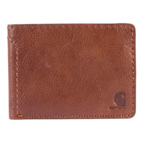 Zweifach gefaltete Brieftasche aus Patina-Leder