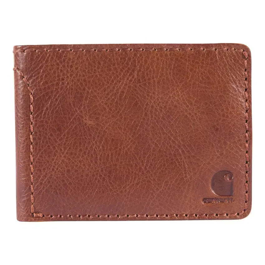 Zweifach gefaltete Brieftasche aus Patina-Leder