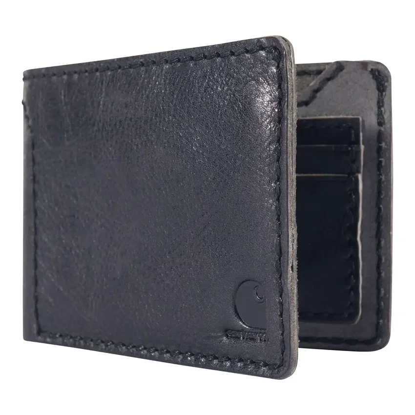 Zweifach gefaltete Brieftasche aus Patina-Leder