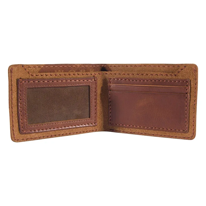 Zweifach gefaltete Brieftasche aus Patina-Leder
