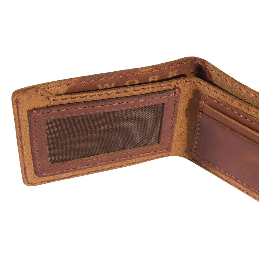 Zweifach gefaltete Brieftasche aus Patina-Leder
